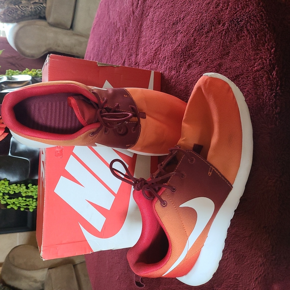 Nike Roshe orange and red